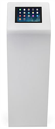 Elegant modern powder coated white iPad floor stand kiosk