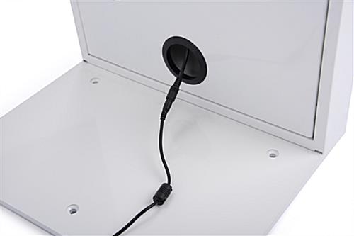 Graphic LED light box iPad stand with cord management