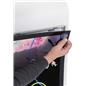 Graphic LED light box iPad stand with easy replacement of custom artwork