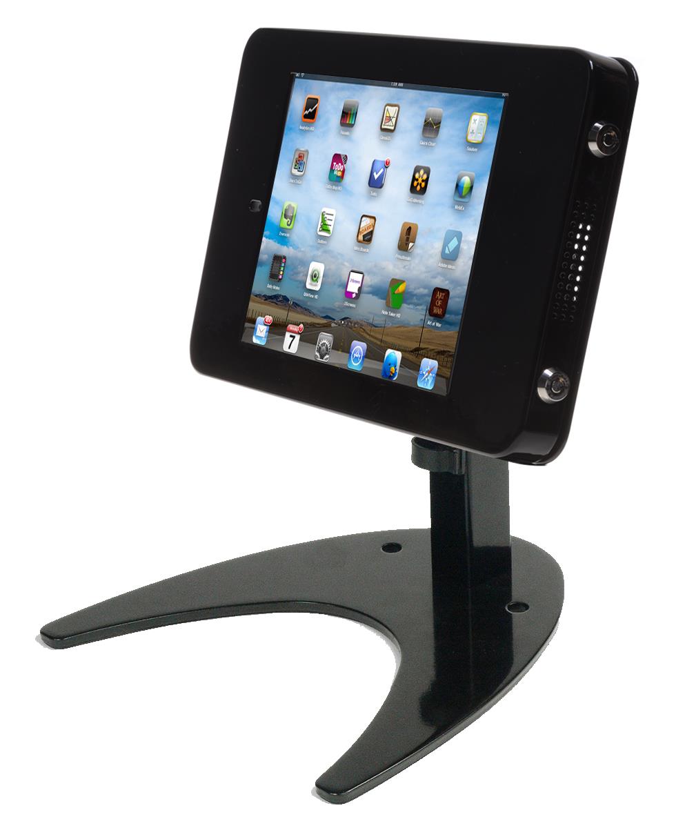 ipad counter stand with tilting and rotating bracket