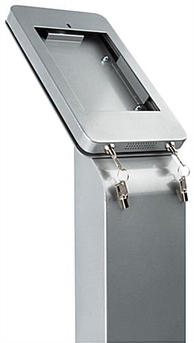 Silver ipad mini floor stand made of aluminum 