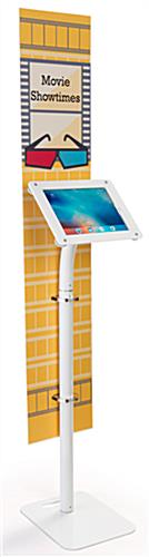 Hybrid iPad Pro foam board banner stand that rotates to allow for portrait or landscape viewing modes