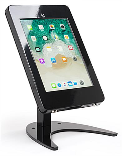 Countertop iPad Pro locking tablet enclosure displaying screen