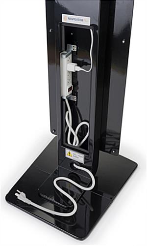 iPad Pro pillar base stand with poster board and hidden power supply