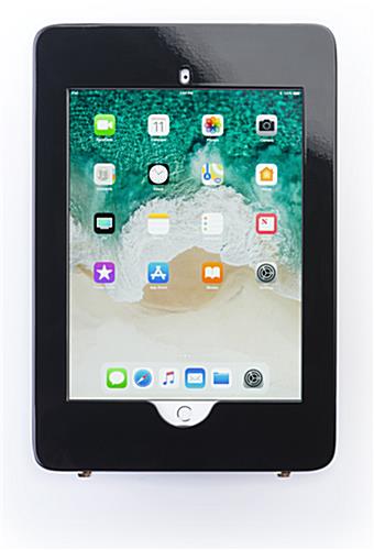 Wall mount iPad Pro tablet kiosk in portrait mode
