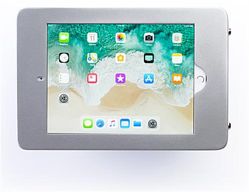 Wall mount iPad Pro tablet holder in landscape mode