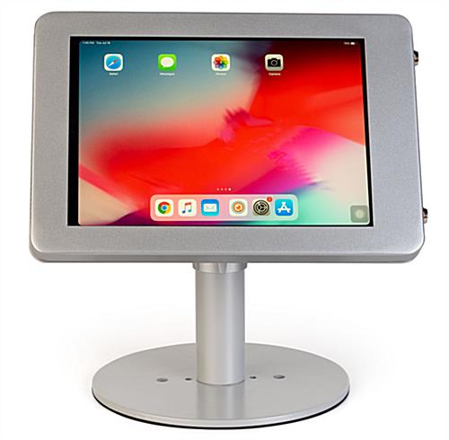iPad Pro desk mount with theft-preventive locking enclosure 