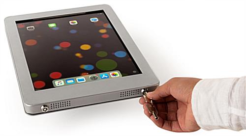 Secure iPad wall mount with theft prevention lockable aluminum enclosure 