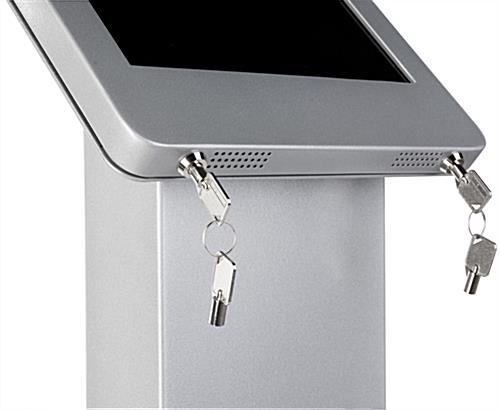 Silver iPad Pro Kiosk with Power Strip