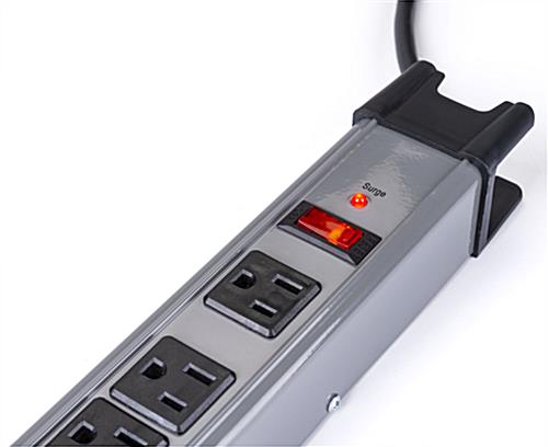 6-outlet industrial surge protector features built in 15A circuit breaker