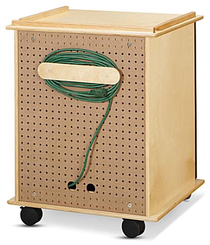 Laptop & tablet storage cart with cord wrap