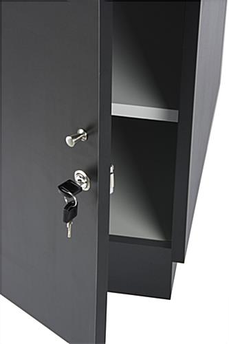 Locking Jewelry Display Case with Swinging Storage Doors