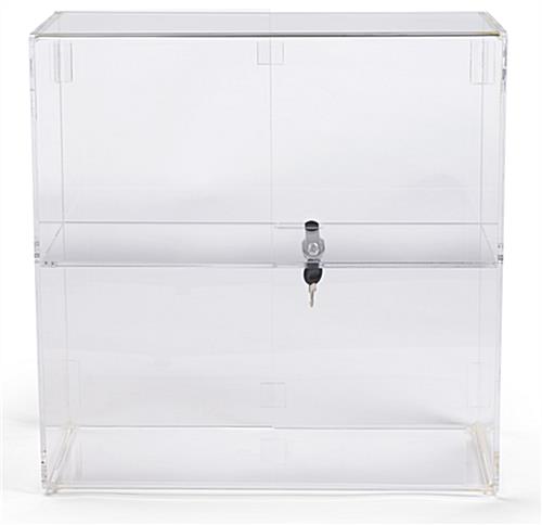 Recycled Acrylic Countertop display cases with self standing placement 