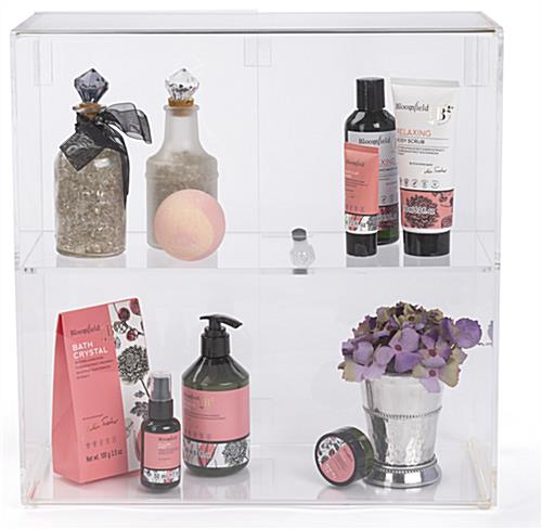 Recycled Acrylic Countertop display cases with table top placement 