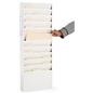 White metal wall mount file holder with letter size pockets