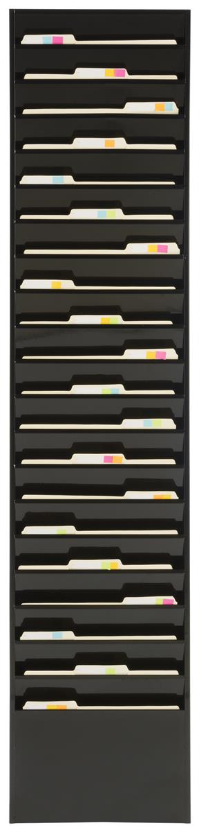 Wall Mounted File Organizer with Black Finish