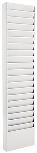 White steel wall file organizer features overall dimensions of 13.3 inches by 58.8 inches 