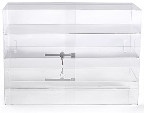Jewelry display case with sliding door