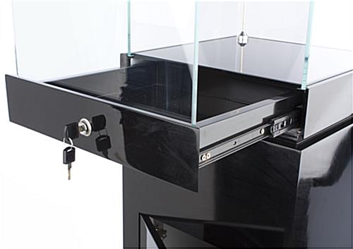 Museum Showcases w/Black Gloss Stand And Tempered Glass Top