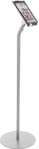 Silver Floor iPad Stand with Portrait or Landscape Mounting