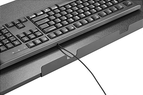 Clamp-on sliding keyboard mount with cable management 