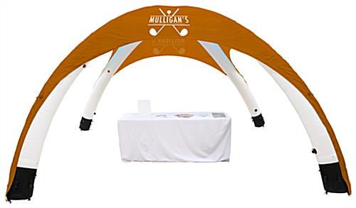 13' inflatable dome tent with zip on customizable canopy