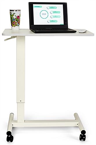 Overbed bedside table with wheels and 28 inch x 15.7 inch work space 