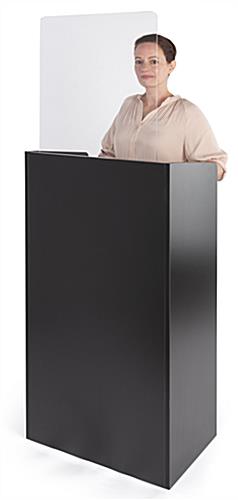 Clear acrylic podium splash shield for LCKDPHS-series