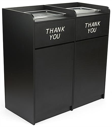 44.8 inch x 46 inch side by side restaurant waste receptacles