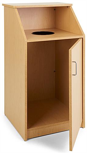Restaurant trash receptacle with holds a 36 gallon garbage bin 