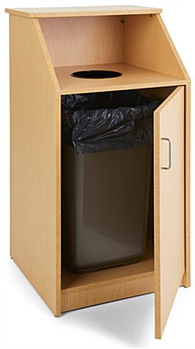 Restaurant trash receptacle with melamine finish 