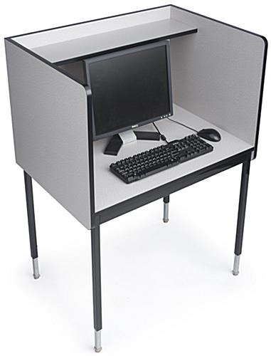 Work Carrel with Desktop Computer in Use