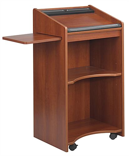 Wheeled Cherry Lecterns | Extending Side Shelf