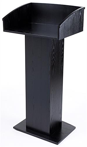 Black Wooden Lectern Stand | Podium for Floor w/ Pedastal Design