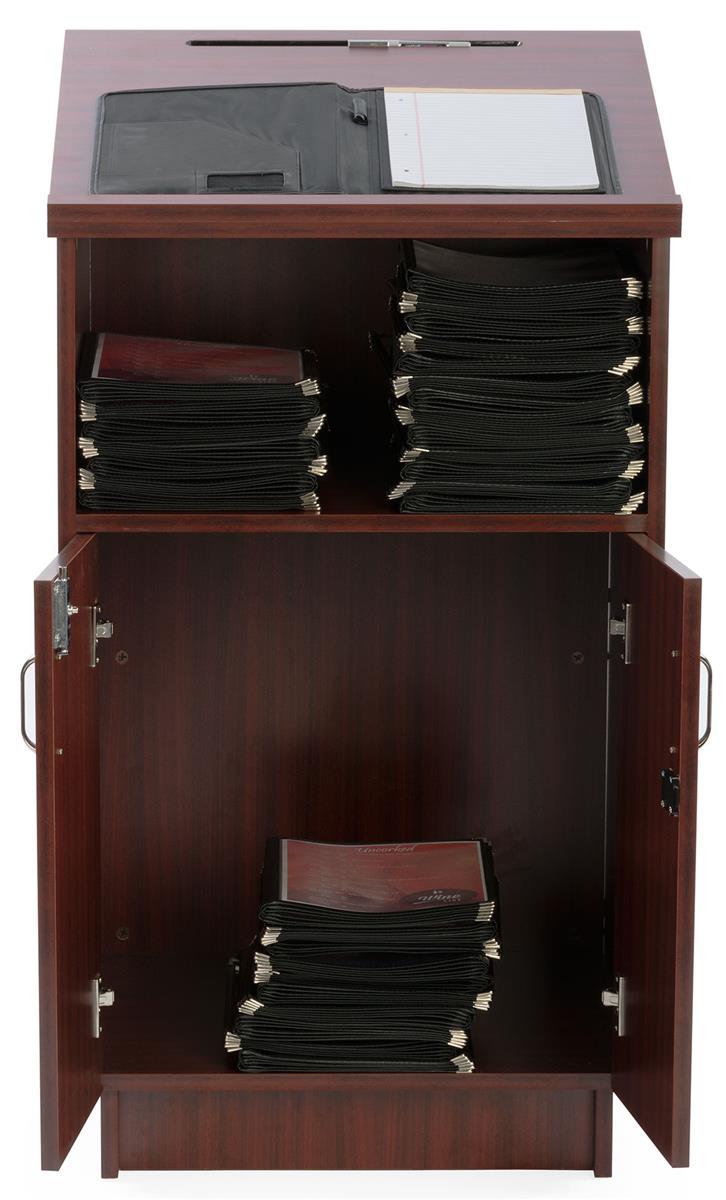 Hostess オーブン　ディスプレイ　インテリア Locking Hostess Station | Adjustable Open Storage Shelf | Displays2Go
