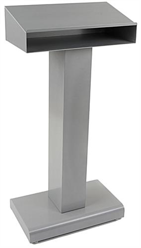 Closed Front Silver Steel Podium