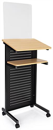 19x22 acrylic podium sneeze guard for LCTMO series with 0.118 inch thick construction 