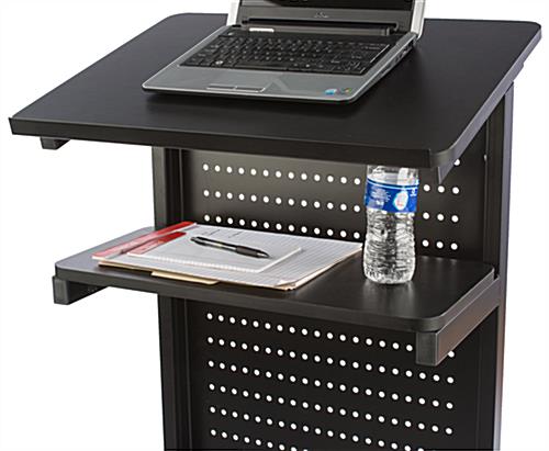 Mobile Lecture Stand is Portable & has 2 Locking Wheels