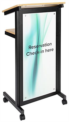 Custom graphic panel for LCTMOSV series podiums with UV digital printing method 