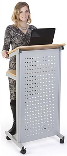 Privacy Shield Laptop Podium on Wheels