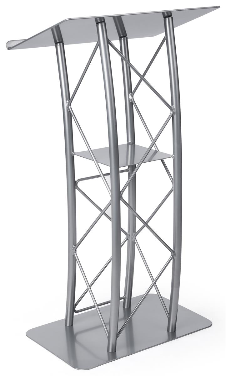 Curved Metal Lectern or Podium with Acrylic Top 