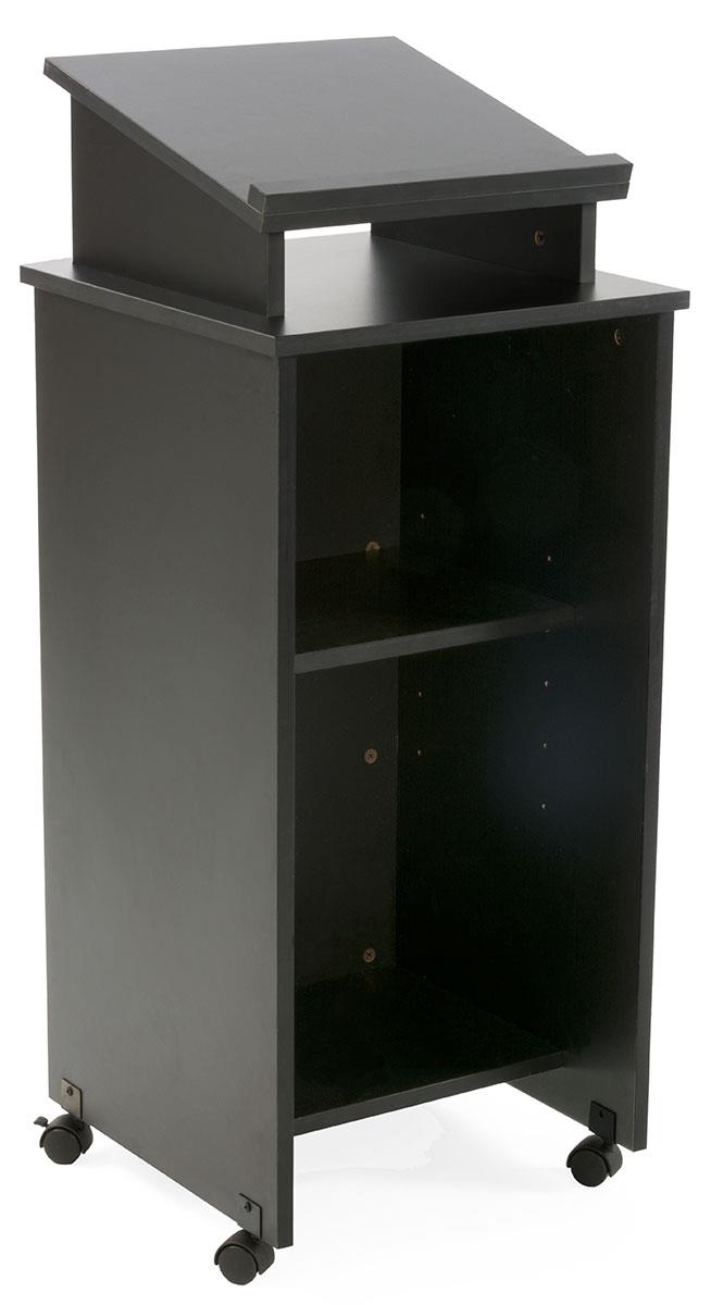 Lecterns & Podiums Displays2go Rolling Podiums with Adjustable Shelves