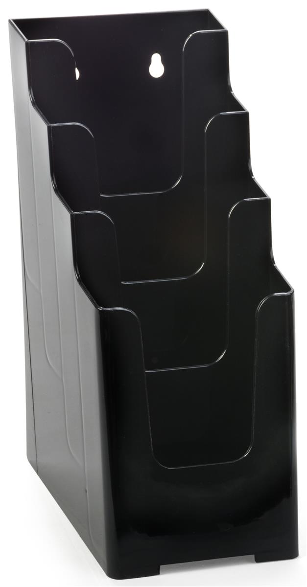 Economy Brochure Holders | Black Multi-Pocket Leaflet Displays