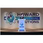 Frosted acrylic light up podium with logo is made from steel, aluminum and acrylic