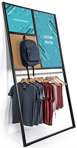 Custom Leaning Wall Merchandise Display Rack with Single Garment Hanger