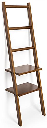 Dark Brown Leaning Ladder Rack Shelving 