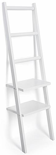 White Leaning Ladder Rack Shelves
