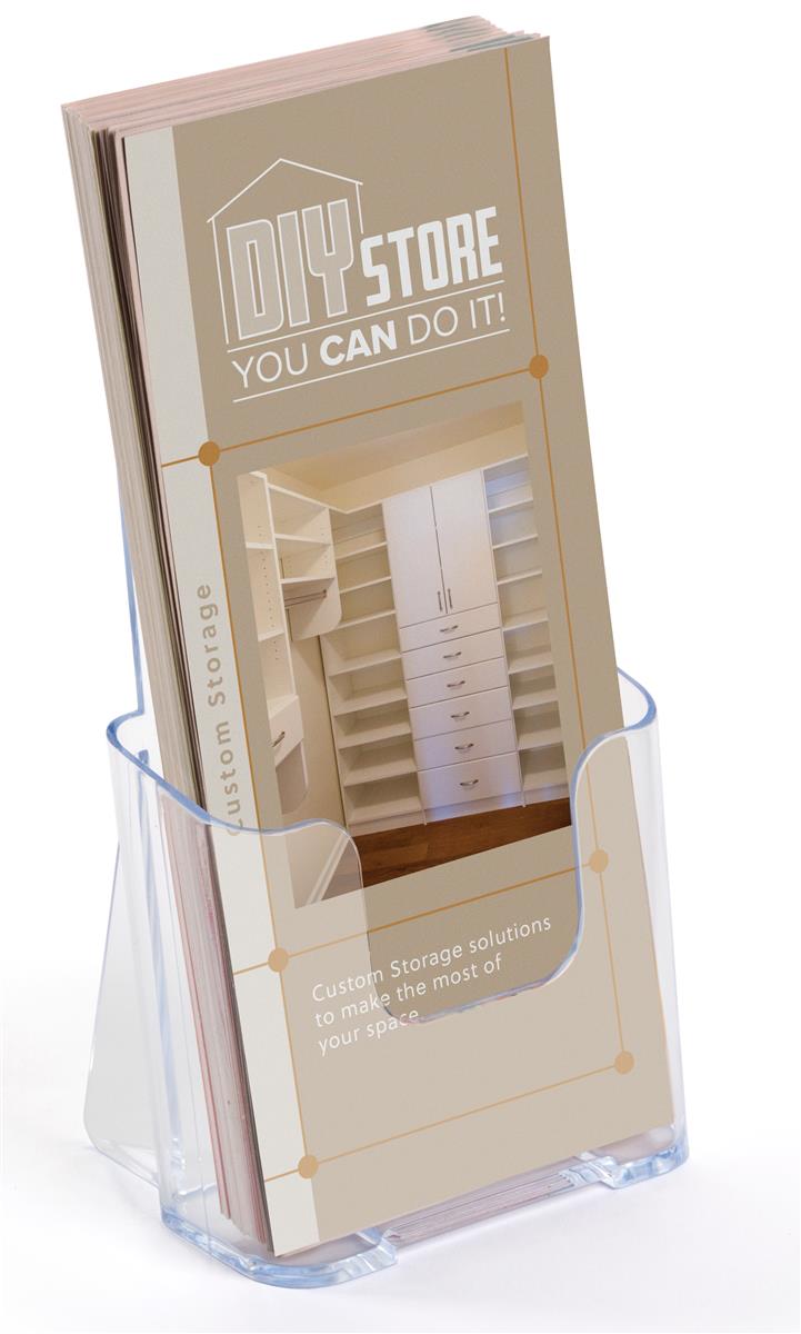 MaxGear 18 Pack 4-Inch Wide Acrylic Brochure Holder Clear Literature Holder Plastic Brochure Stand Brochure Display Holder for Flyer,Menu,Pamphlet,Booklet