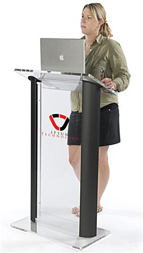 Clear & Black Podium in Use