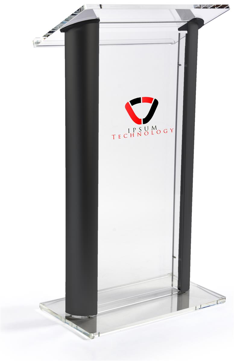 Clear & Black Podium | 14” x 14” Imprint Area